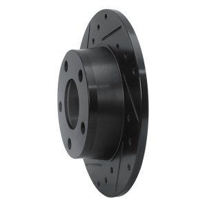 Audi A6 Brake Rotor (1) - Rear Left - R1 Concepts - Drilled & Slotted - Black - `99-`02